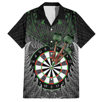 Personalised New Zealand Darts Family Matching Puletasi and Hawaiian Shirt Dartboard Maori Fern Puhoro Art