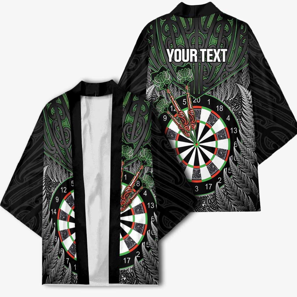 Personalised New Zealand Darts Kimono Dartboard Maori Fern Puhoro Art - Polynesian Pride
