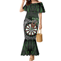 Personalised New Zealand Darts Mermaid Dress Dartboard Maori Fern Puhoro Art