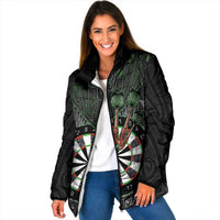 Personalised New Zealand Darts Padded Jacket Dartboard Maori Fern Puhoro Art - Polynesian Pride