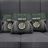 Personalised New Zealand Darts Pillow Cover Dartboard Maori Fern Puhoro Art - Polynesian Pride
