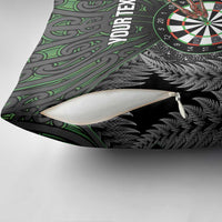 Personalised New Zealand Darts Pillow Cover Dartboard Maori Fern Puhoro Art - Polynesian Pride
