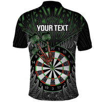 Personalised New Zealand Darts Polo Shirt Dartboard Maori Fern Puhoro Art