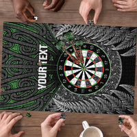 Personalised New Zealand Darts Puzzle Dartboard Maori Fern Puhoro Art - Polynesian Pride