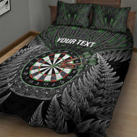 Personalised New Zealand Darts Quilt Bed Set Dartboard Maori Fern Puhoro Art