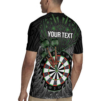 Personalised New Zealand Darts Rugby Jersey Dartboard Maori Fern Puhoro Art