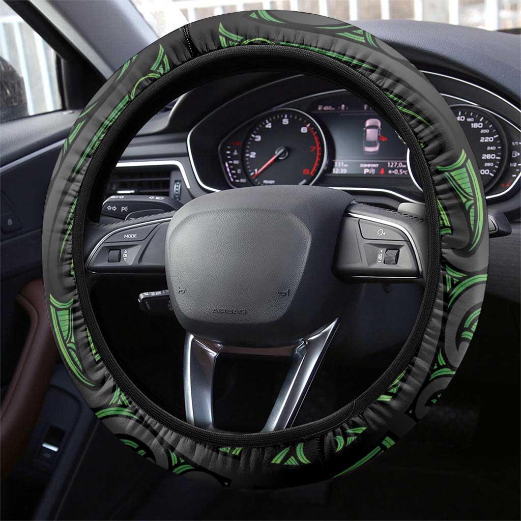 New Zealand Darts Steering Wheel Cover Dartboard Maori Fern Puhoro Art