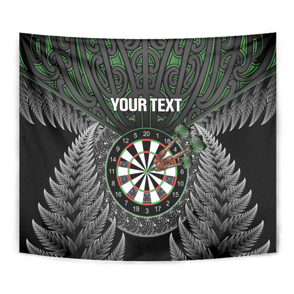 Personalised New Zealand Darts Tapestry Dartboard Maori Fern Puhoro Art