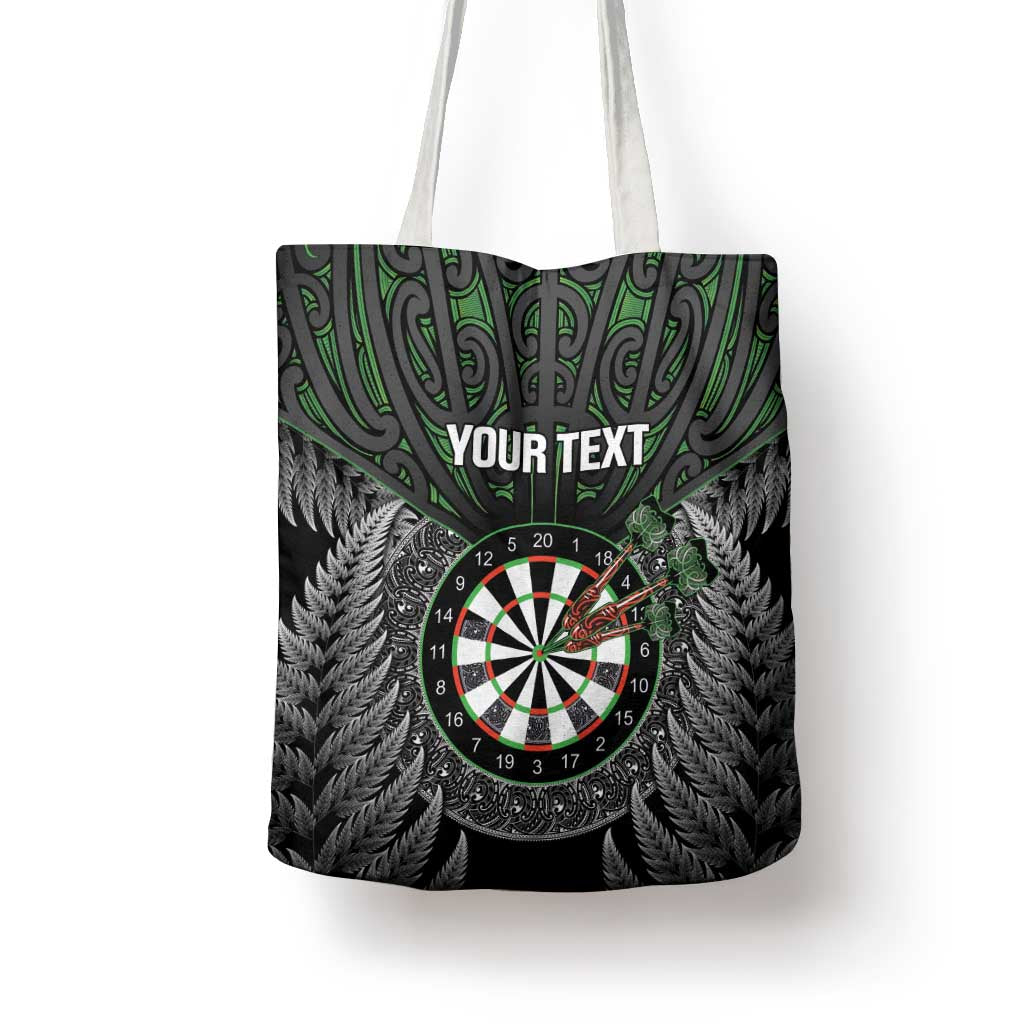 Personalised New Zealand Darts Tote Bag Dartboard Maori Fern Puhoro Art - Polynesian Pride