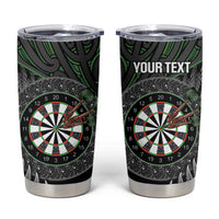 Personalised New Zealand Darts Tumbler Cup Dartboard Maori Fern Puhoro Art
