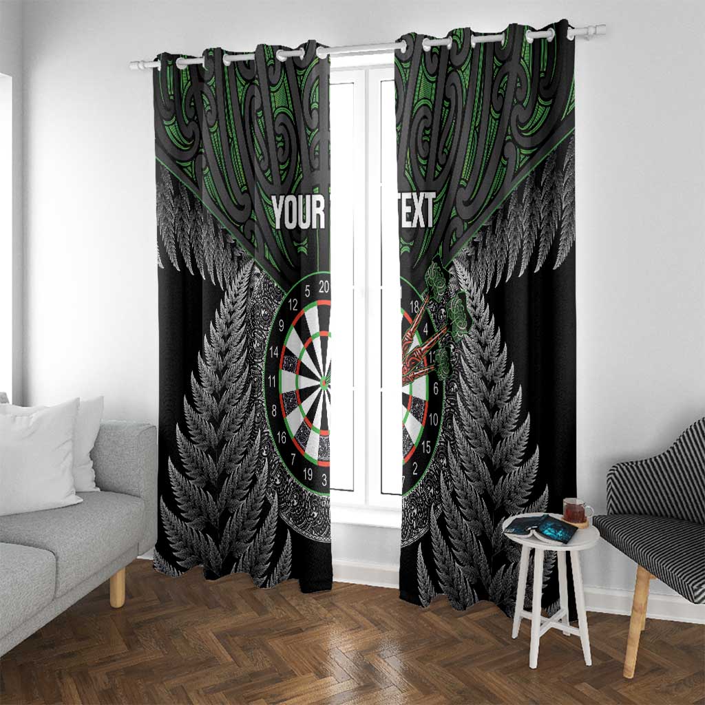 Personalised New Zealand Darts Window Curtain Dartboard Maori Fern Puhoro Art