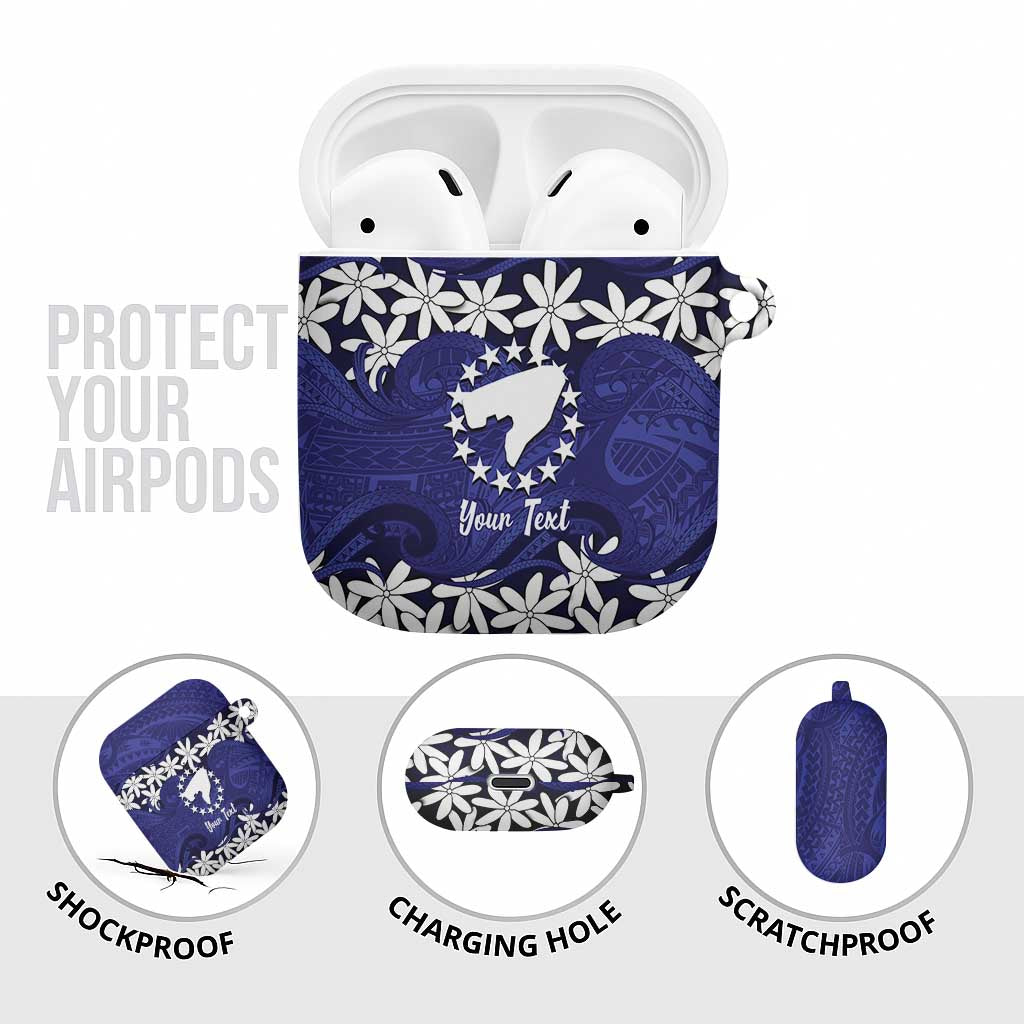 Personalised Cook Islands Pukapuka AirPods Case Tiare Maori Polynesian Waves Tattoo LT14 - Polynesian Pride