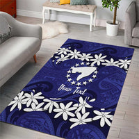 Personalised Cook Islands Pukapuka Area Rug Tiare Maori Polynesian Waves Tattoo LT14 - Polynesian Pride