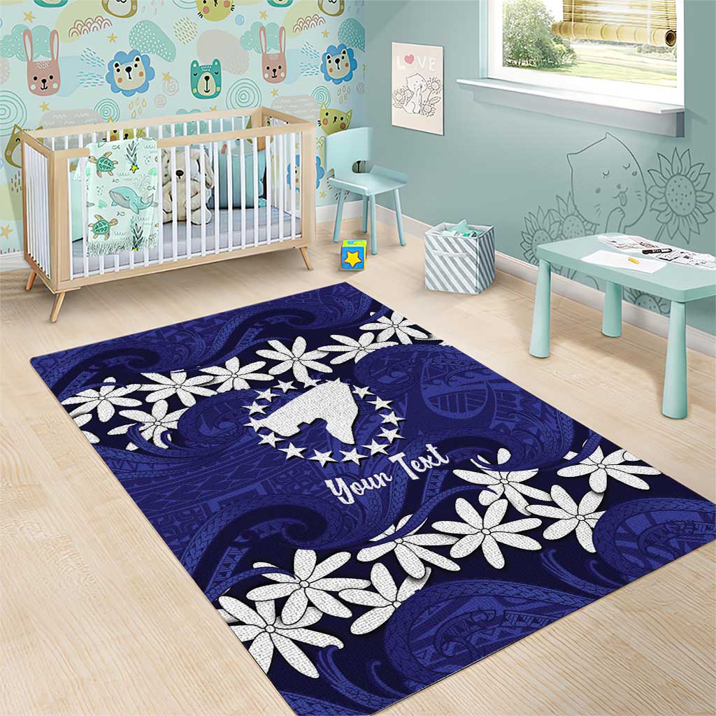 Personalised Cook Islands Pukapuka Area Rug Tiare Maori Polynesian Waves Tattoo LT14 - Polynesian Pride