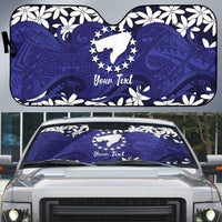 Personalised Cook Islands Pukapuka Auto Sun Shade Tiare Maori Polynesian Waves Tattoo LT14 Blue - Polynesian Pride