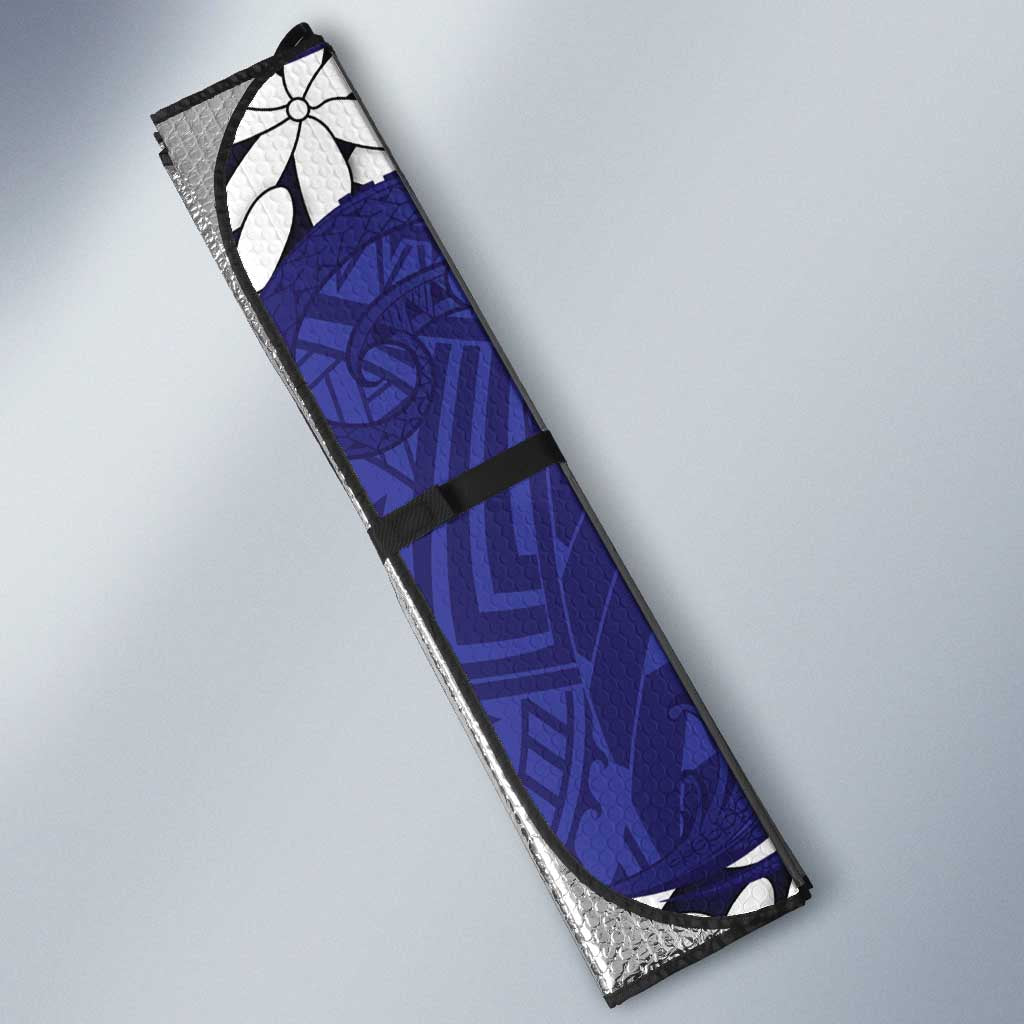 Personalised Cook Islands Pukapuka Auto Sun Shade Tiare Maori Polynesian Waves Tattoo LT14 - Polynesian Pride