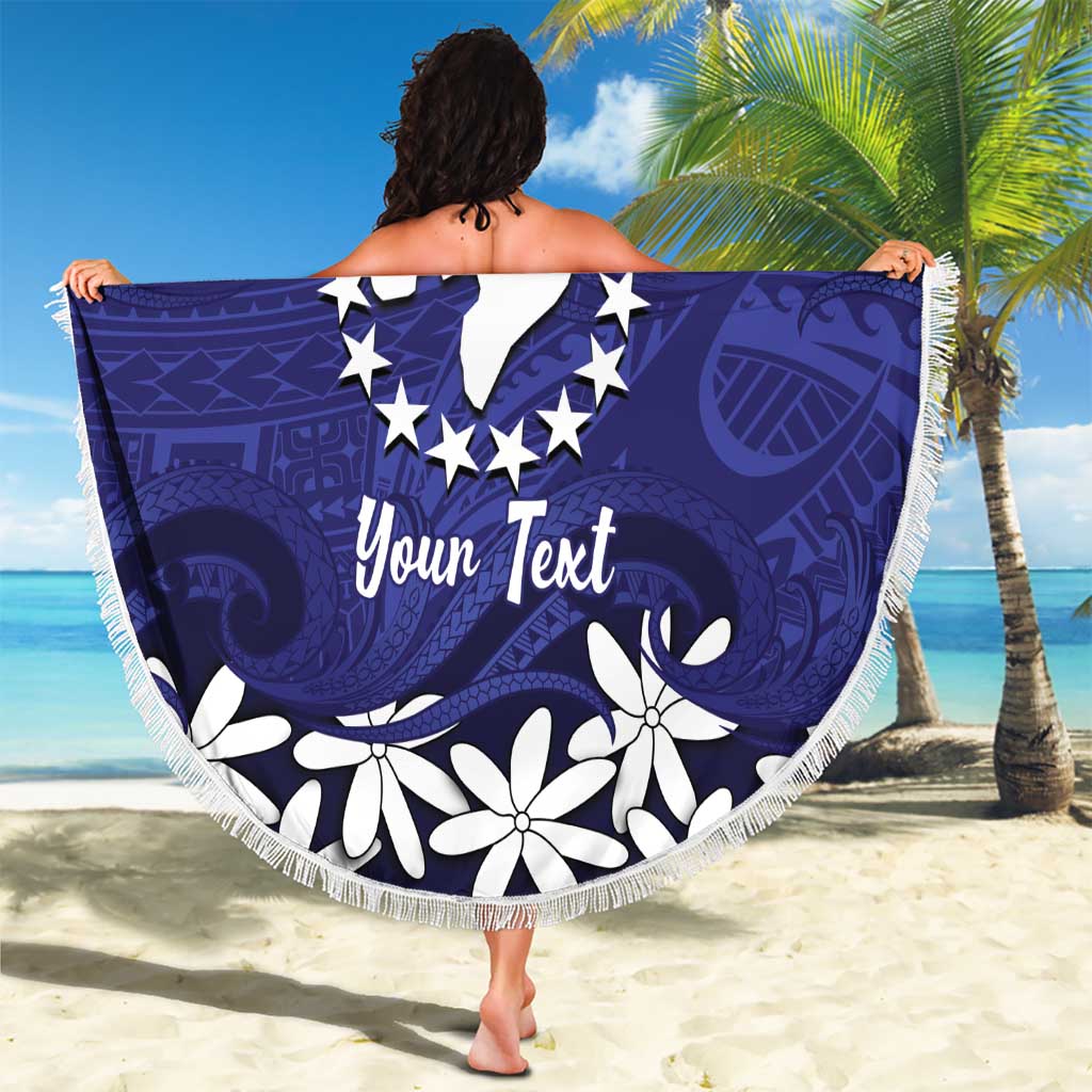 Personalised Cook Islands Pukapuka Beach Blanket Tiare Maori Polynesian Waves Tattoo LT14 - Polynesian Pride