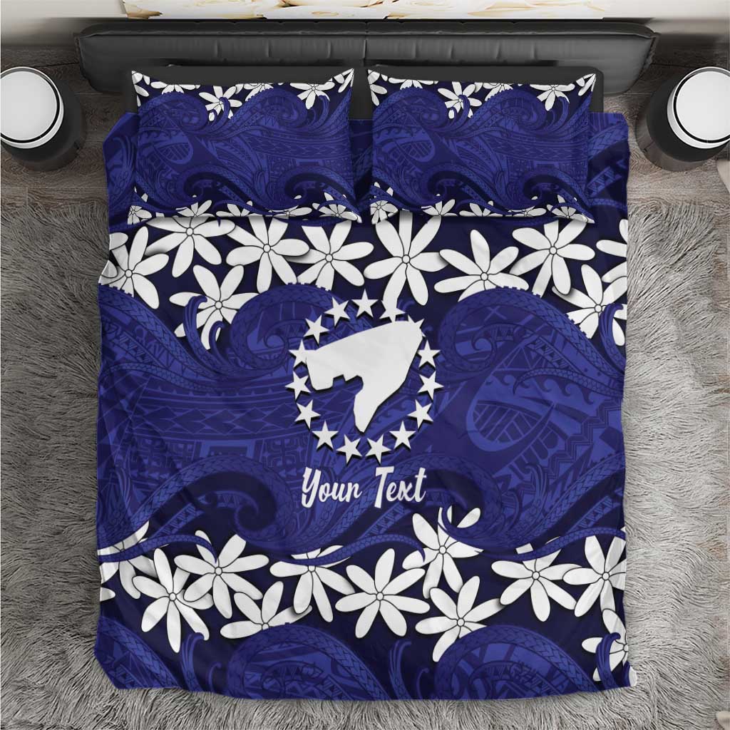 Personalised Cook Islands Pukapuka Bedding Set Tiare Maori Polynesian Waves Tattoo