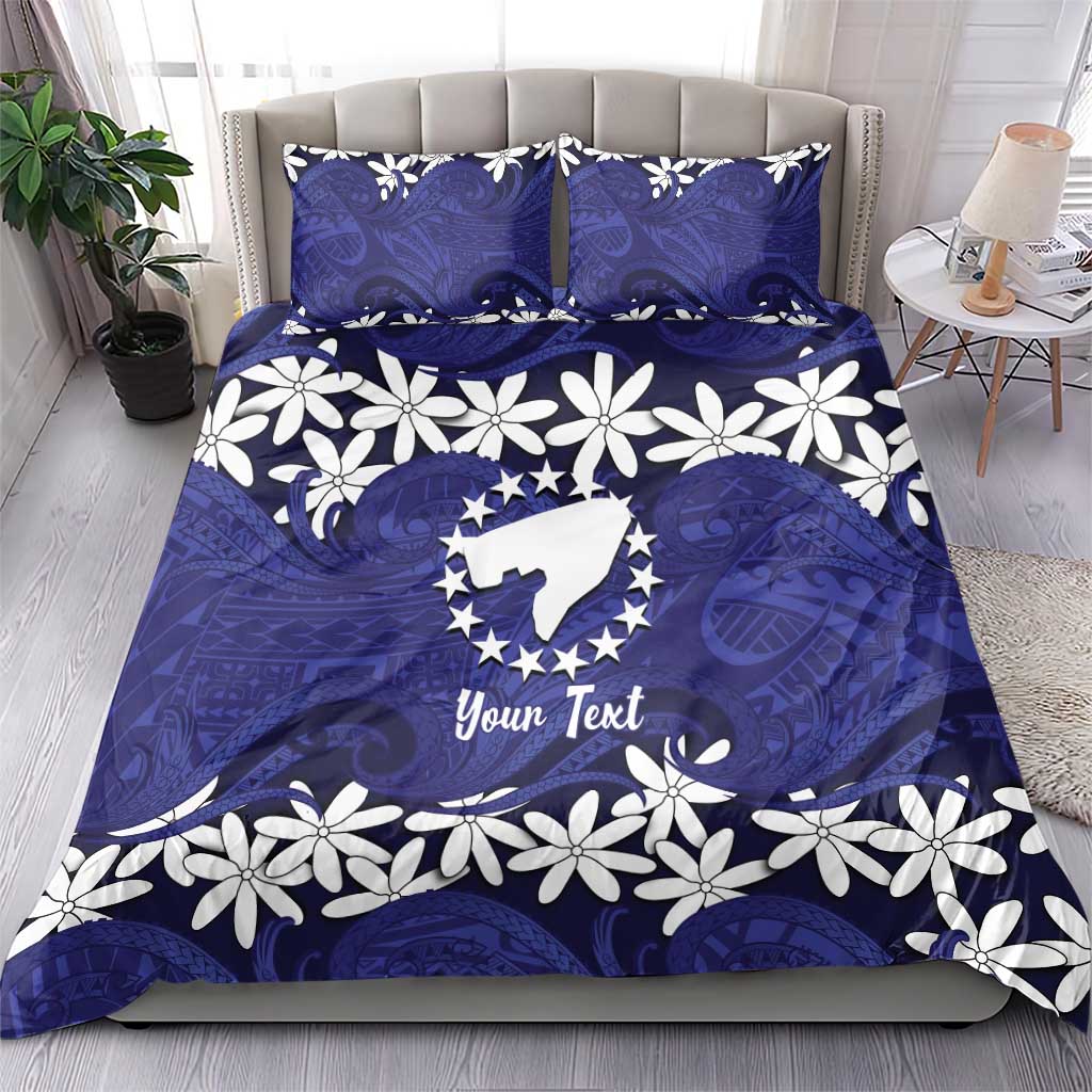Personalised Cook Islands Pukapuka Bedding Set Tiare Maori Polynesian Waves Tattoo LT14 - Polynesian Pride