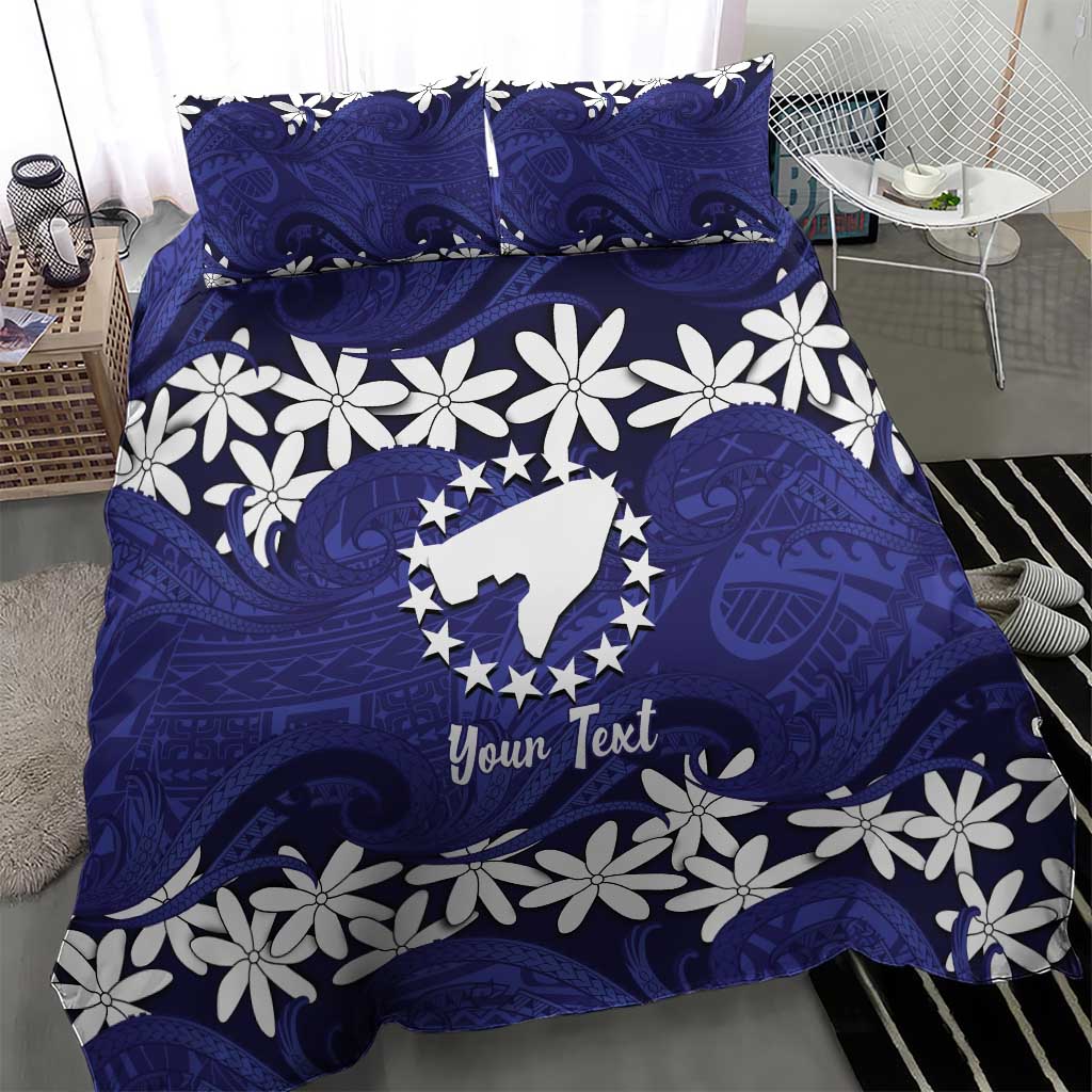 Personalised Cook Islands Pukapuka Bedding Set Tiare Maori Polynesian Waves Tattoo LT14 - Polynesian Pride