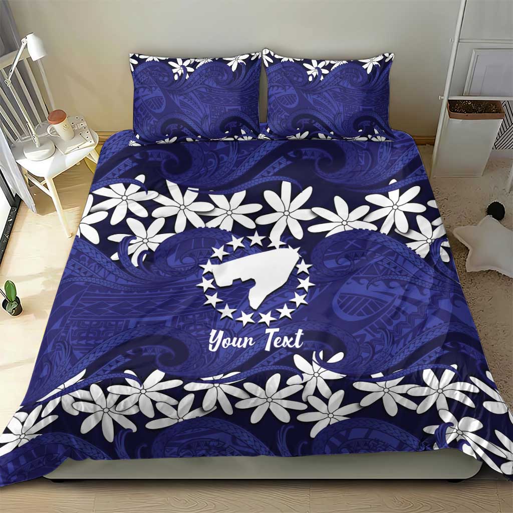Personalised Cook Islands Pukapuka Bedding Set Tiare Maori Polynesian Waves Tattoo LT14 - Polynesian Pride