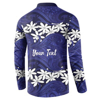 Personalised Cook Islands Pukapuka Button Sweatshirt Tiare Maori Polynesian Waves Tattoo LT14 - Polynesian Pride