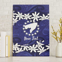 Personalised Cook Islands Pukapuka Canvas Wall Art Tiare Maori Polynesian Waves Tattoo LT14 Without Frame Blue - Polynesian Pride