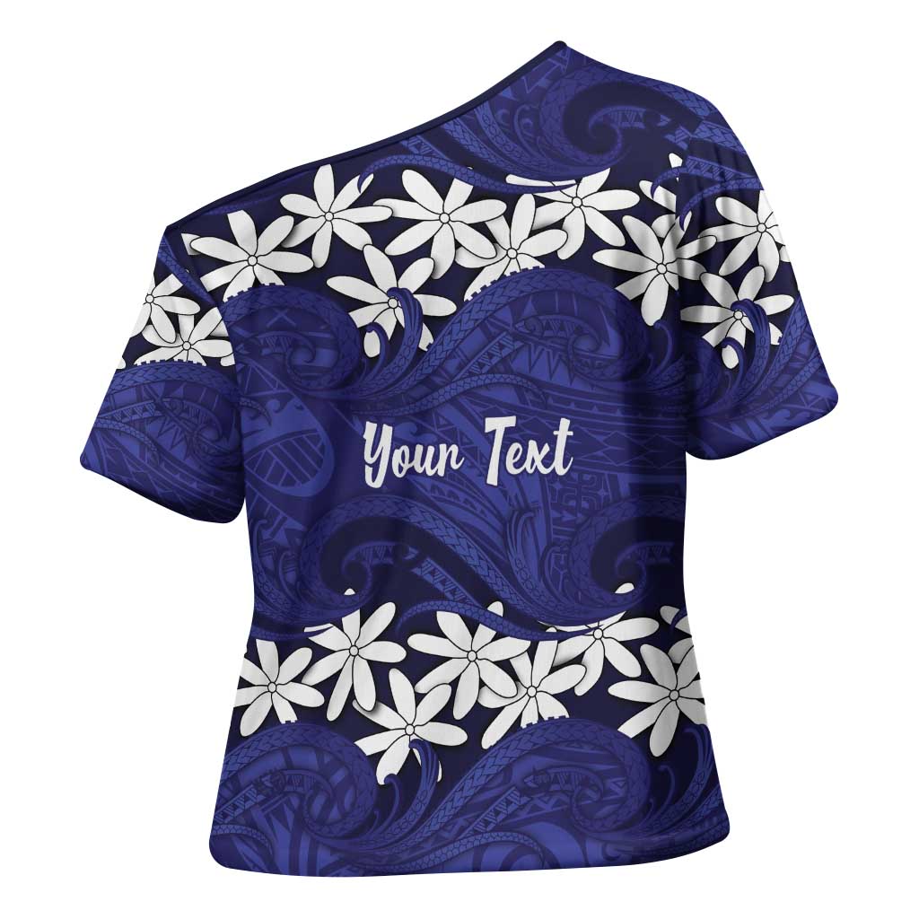 Personalised Cook Islands Pukapuka Cross Shoulder Shirt Tiare Maori Polynesian Waves Tattoo LT14 - Polynesian Pride