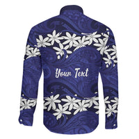 Personalised Cook Islands Pukapuka Family Matching Off The Shoulder Long Sleeve Dress and Hawaiian Shirt Tiare Maori Polynesian Waves Tattoo