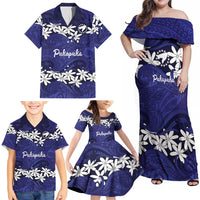 Personalised Cook Islands Pukapuka Family Matching Off Shoulder Maxi Dress and Hawaiian Shirt Tiare Maori Polynesian Waves Tattoo