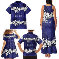 Personalised Cook Islands Pukapuka Family Matching Tank Maxi Dress and Hawaiian Shirt Tiare Maori Polynesian Waves Tattoo