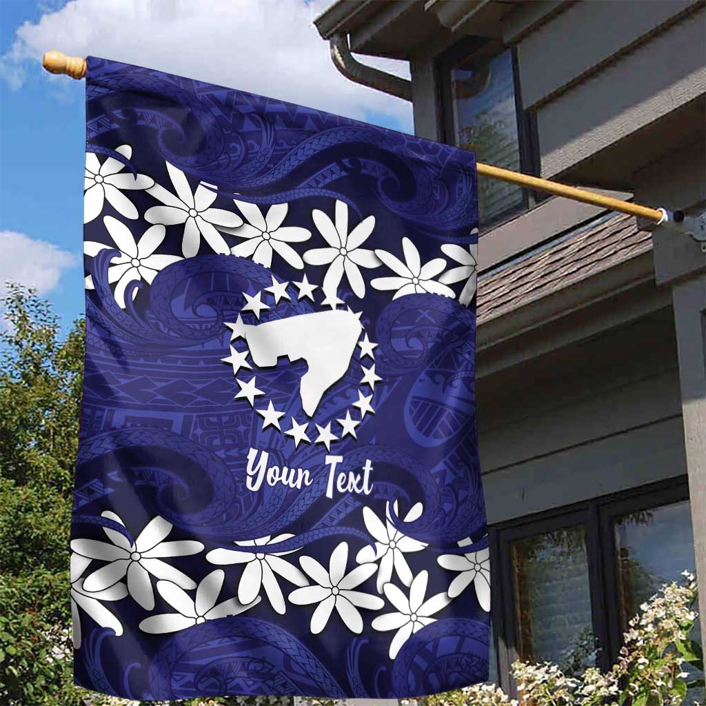 Personalised Cook Islands Pukapuka Garden Flag Tiare Maori Polynesian Waves Tattoo LT14 - Polynesian Pride