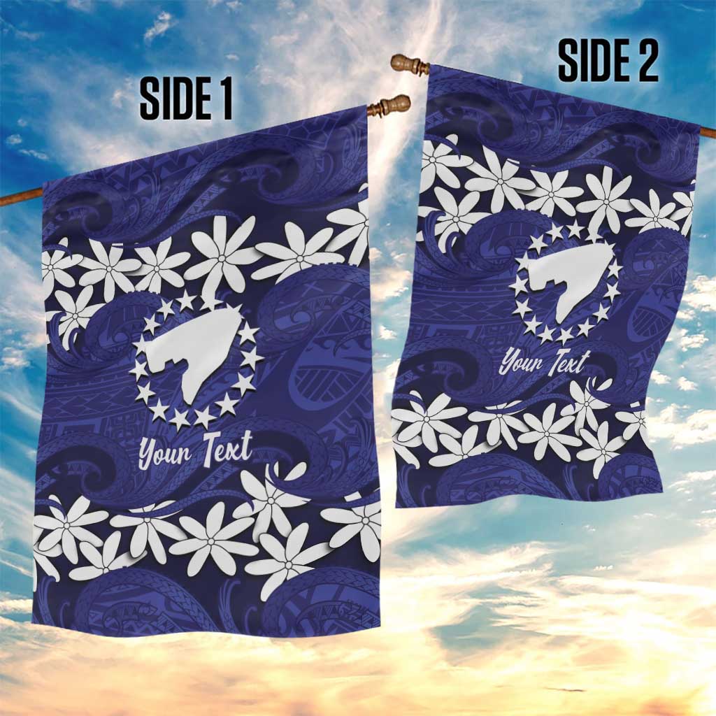 Personalised Cook Islands Pukapuka Garden Flag Tiare Maori Polynesian Waves Tattoo LT14 - Polynesian Pride