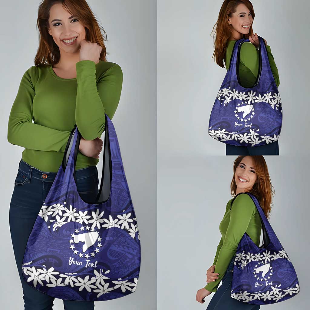 Personalised Cook Islands Pukapuka Grocery Bag Tiare Maori Polynesian Waves Tattoo LT14 - Polynesian Pride