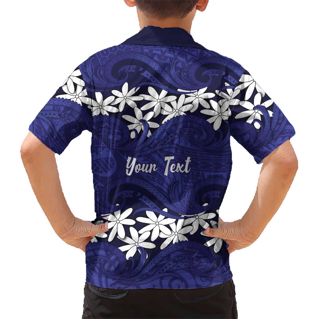 Personalised Cook Islands Pukapuka Hawaiian Shirt Tiare Maori Polynesian Waves Tattoo
