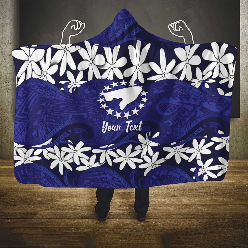 Personalised Cook Islands Pukapuka Hooded Blanket Tiare Maori Polynesian Waves Tattoo LT14 - Polynesian Pride