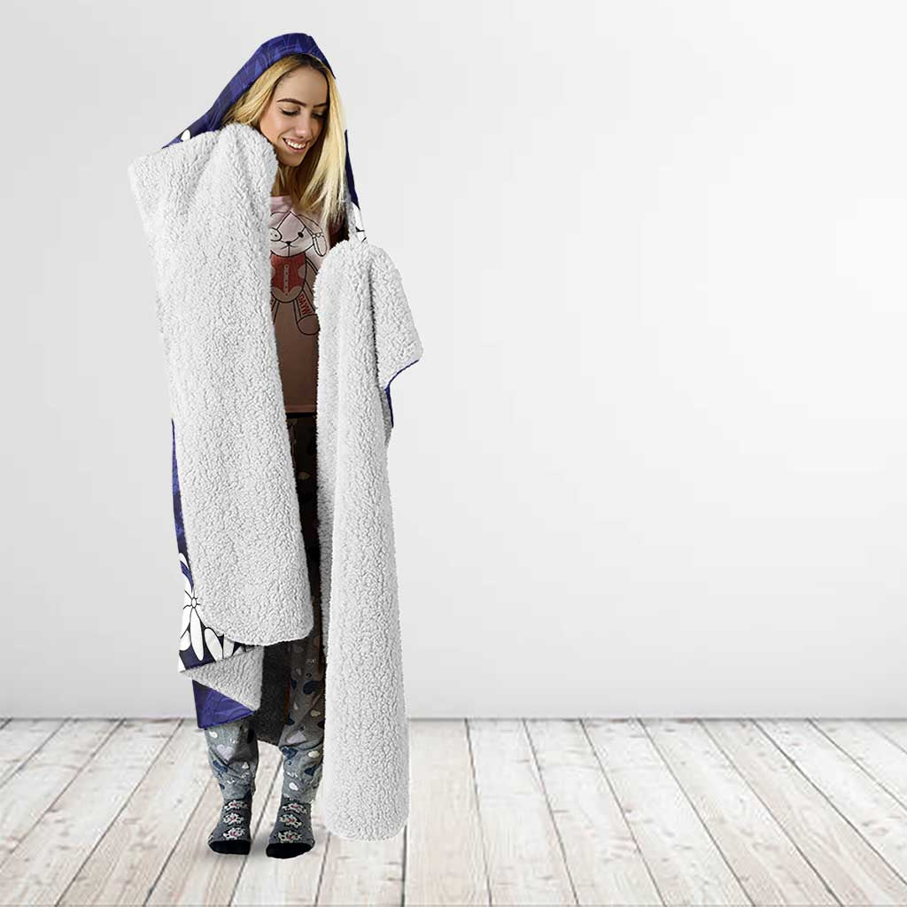 Personalised Cook Islands Pukapuka Hooded Blanket Tiare Maori Polynesian Waves Tattoo LT14 - Polynesian Pride