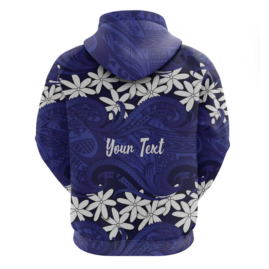 Personalised Cook Islands Pukapuka Hoodie Tiare Maori Polynesian Waves Tattoo
