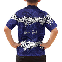 Personalised Cook Islands Pukapuka Kid Hawaiian Shirt Tiare Maori Polynesian Waves Tattoo