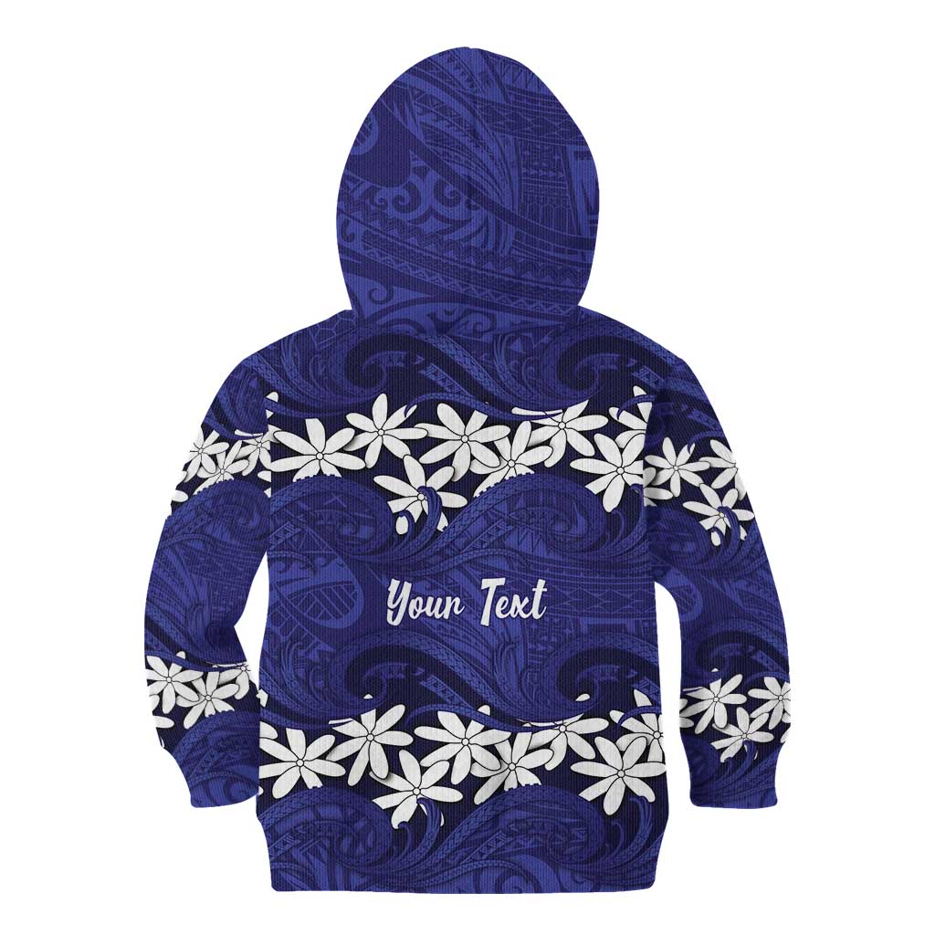 Personalised Cook Islands Pukapuka Kid Hoodie Tiare Maori Polynesian Waves Tattoo LT14 - Polynesian Pride