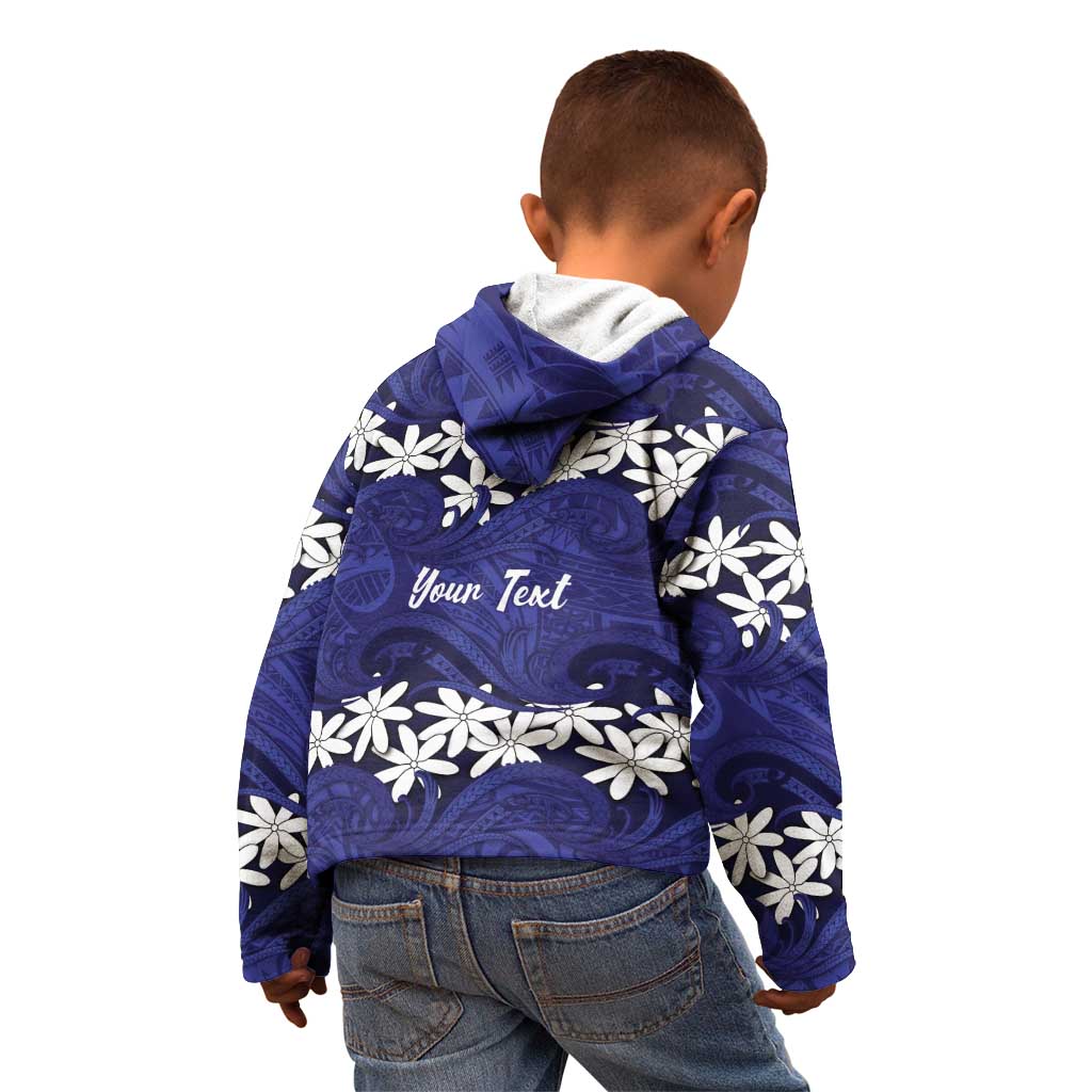 Personalised Cook Islands Pukapuka Kid Hoodie Tiare Maori Polynesian Waves Tattoo LT14 - Polynesian Pride