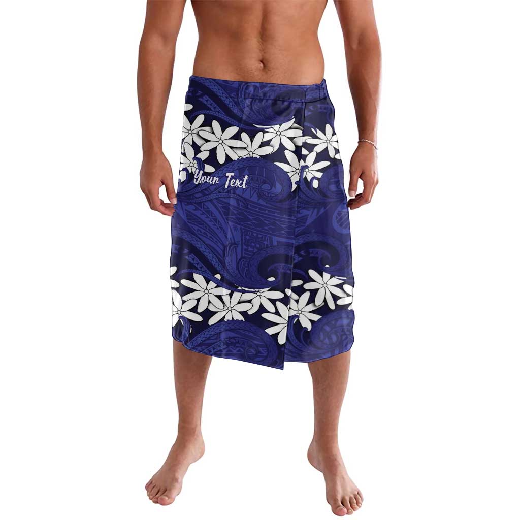 Personalised Cook Islands Pukapuka Lavalava Tiare Maori Polynesian Waves Tattoo LT14 Blue - Polynesian Pride