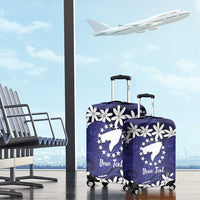 Personalised Cook Islands Pukapuka Luggage Cover Tiare Maori Polynesian Waves Tattoo LT14 - Polynesian Pride