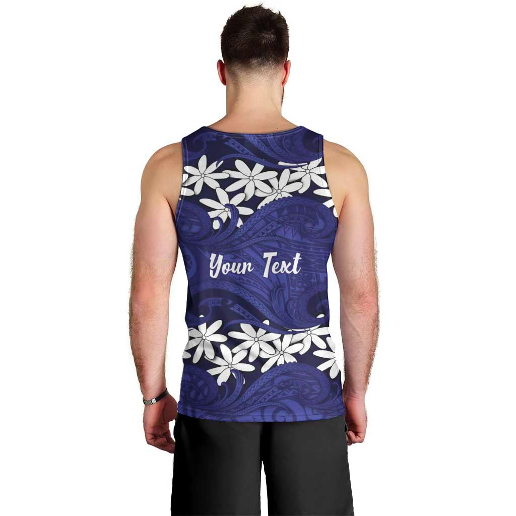 Personalised Cook Islands Pukapuka Men Tank Top Tiare Maori Polynesian Waves Tattoo LT14 - Polynesian Pride