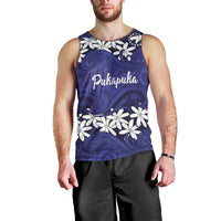 Personalised Cook Islands Pukapuka Men Tank Top Tiare Maori Polynesian Waves Tattoo LT14 - Polynesian Pride