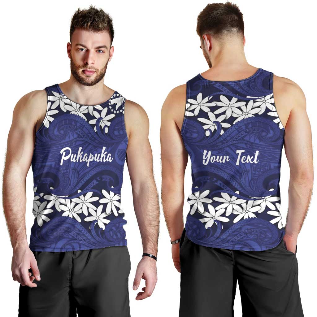 Personalised Cook Islands Pukapuka Men Tank Top Tiare Maori Polynesian Waves Tattoo LT14 - Polynesian Pride