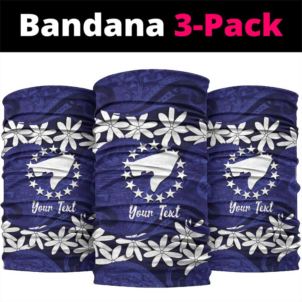 Personalised Cook Islands Pukapuka Neck Gaiter Tiare Maori Polynesian Waves Tattoo LT14 package One Size: 25*50cm Blue - Polynesian Pride