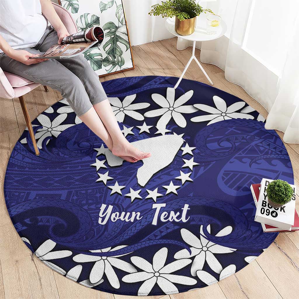 Personalised Cook Islands Pukapuka Round Carpet Tiare Maori Polynesian Waves Tattoo LT14 - Polynesian Pride
