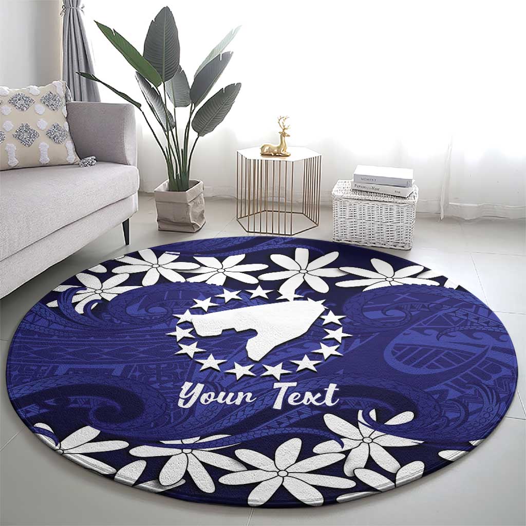 Personalised Cook Islands Pukapuka Round Carpet Tiare Maori Polynesian Waves Tattoo LT14 - Polynesian Pride