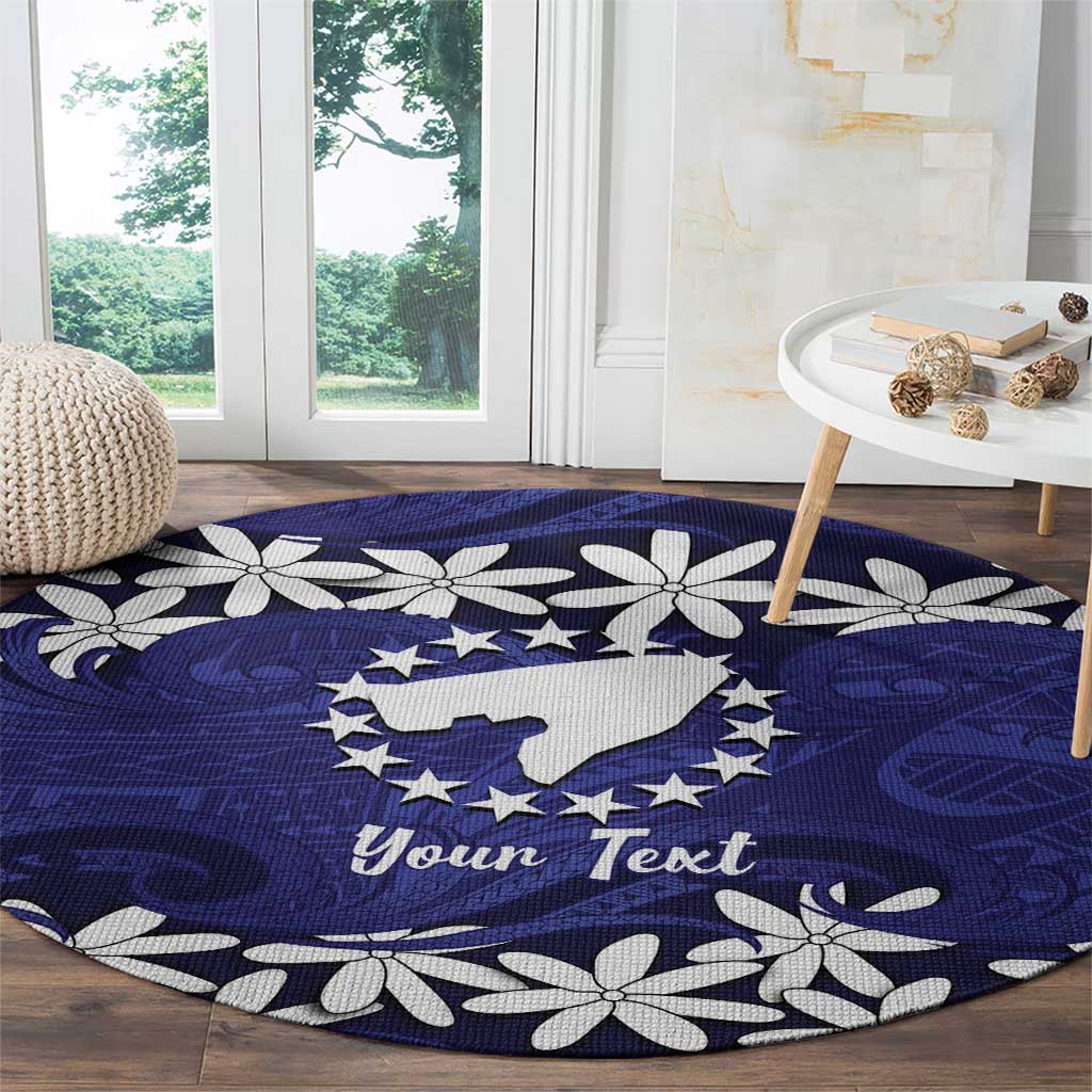 Personalised Cook Islands Pukapuka Round Carpet Tiare Maori Polynesian Waves Tattoo LT14 - Polynesian Pride
